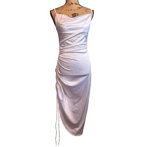 NWT Parthea Party Bride Y2K Glam Wedding Cocktail Satin Slip Dress White Small